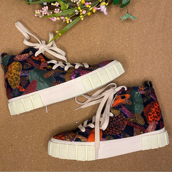 FARM Rio Leopard Mushroom Flatform High Top Sneaker Size 7 - Picture 5 of 16